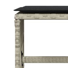 Vidaxl Vrtni stolčki z blazinami 4 kosi sv. sivi 41x41x36 cm PE ratan