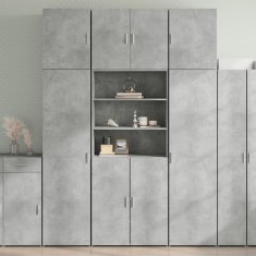 shumee Visoka omara betonsko siva 80x42,5x249 cm inženirski les