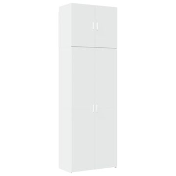 Vidaxl Visoka omara bela 80x42,5x249 cm inženirski les