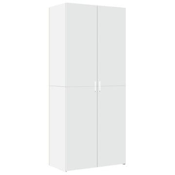 Vidaxl Visoka omara bela 80x42,5x185 cm inženirski les