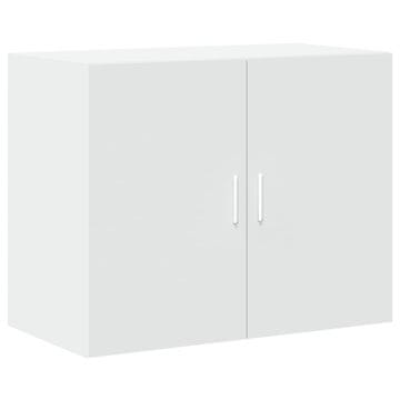 Vidaxl Stenska omarica bela 80x42,5x64 cm inženirski les