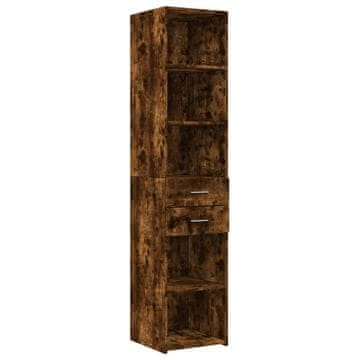 Vidaxl Visoka omara dimljeni hrast 40x42,5x185 cm inženirski les