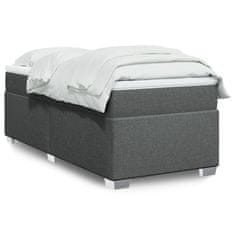 Vidaxl Box spring postelja z vzmetnico temno siva 80x200 cm blago