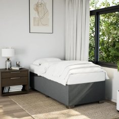 Vidaxl Box spring postelja z vzmetnico temno siva 80x200 cm blago