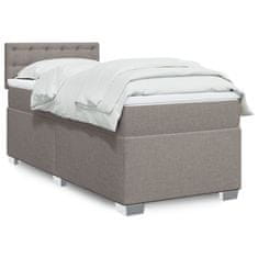 Vidaxl Box spring postelja z vzmetnico taupe 80x200 cm blago