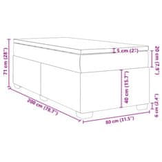Vidaxl Box spring postelja z vzmetnico temno siva 80x200 cm blago