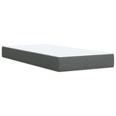 Vidaxl Box spring postelja z vzmetnico temno siva 80x200 cm blago