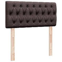 Vidaxl Box spring postelja z vzmetnico temno rjav 90x190 cm blago