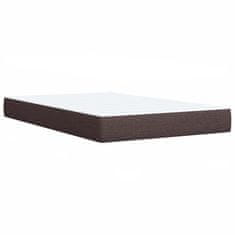 Vidaxl Box spring postelja z vzmetnico temno rjav 120x200 cm blago