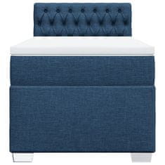 Vidaxl Box spring postelja z vzmetnico modra 90x190 cm blago