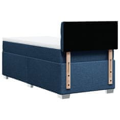 Vidaxl Box spring postelja z vzmetnico modra 90x190 cm blago