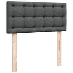 Vidaxl Box spring postelja z vzmetnico temno siva 90x190 cm blago