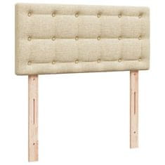 Vidaxl Box spring postelja z vzmetnico krem 90x190 cm blago