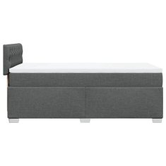 Vidaxl Box spring postelja z vzmetnico temno siva 100x200 cm blago