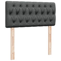 Vidaxl Box spring postelja z vzmetnico temno siva 100x200 cm blago