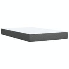 Vidaxl Box spring postelja z vzmetnico temno siva 120x200 cm blago