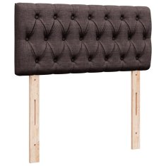 Vidaxl Box spring postelja z vzmetnico temno rjava 100x200 cm blago