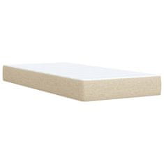 Vidaxl Box spring postelja z vzmetnico krem 90x200 cm blago