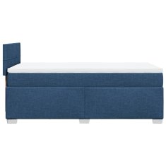 Vidaxl Box spring postelja z vzmetnico modra 90x190 cm blago