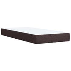 Vidaxl Box spring postelja z vzmetnico temno rjava 100x200 cm blago