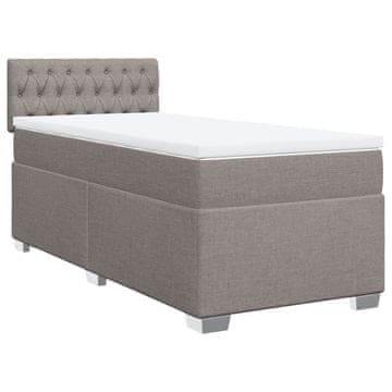Vidaxl Box spring postelja z vzmetnico taupe 80x200 cm blago