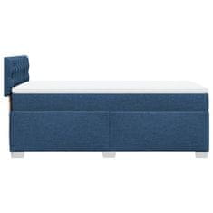 Vidaxl Box spring postelja z vzmetnico modra 90x200 cm blago