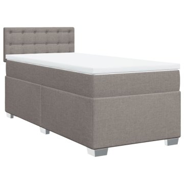 Vidaxl Box spring postelja z vzmetnico taupe 80x200 cm blago