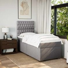 Vidaxl Box spring postelja z vzmetnico taupe 90x200 cm blago