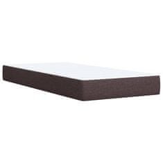 Vidaxl Box spring postelja z vzmetnico temno rjav 90x190 cm blago