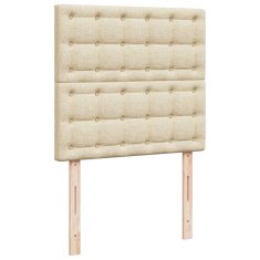 Vidaxl Box spring postelja z vzmetnico krem 90x200 cm blago