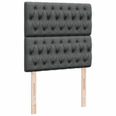 Vidaxl Box spring postelja z vzmetnico temno siva 80x200 cm blago