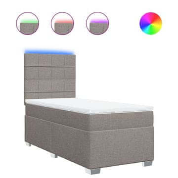 Vidaxl Box spring postelja z vzmetnico taupe 90x190 cm blago