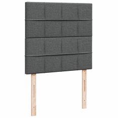 Vidaxl Box spring postelja z vzmetnico temno siva 90x200 cm blago