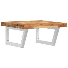 Vidaxl Stenska polica za umivalnik jeklo in trden akacijev les