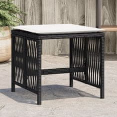Vidaxl Vrtni stolčki z blazinami 4 kosi črni 41x41x36 cm poli ratan