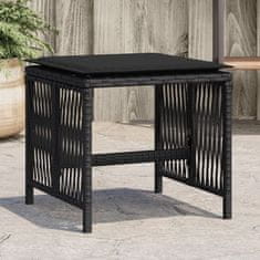 Vidaxl Vrtni stolčki z blazinami 4 kosi črni 41x41x36 cm poli ratan