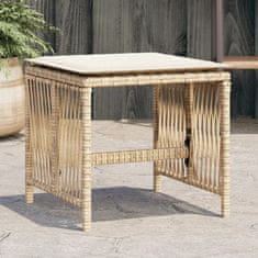 Vidaxl Vrtni stolčki z blazinami 4 kosi bež 41x41x36 cm poli ratan