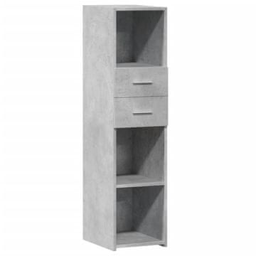 Vidaxl Visoka omara betonsko siva 30x42,5x124 cm inženirski les