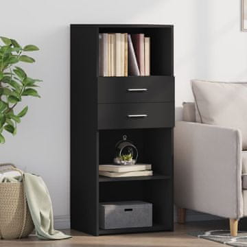 shumee Visoka omara črna 50x42,5x124 cm inženirski les