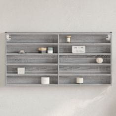 shumee Vitrina siva sonoma 100x8.5x50 cm inženirski les
