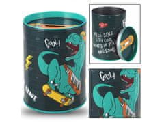 STARPAK Skate Dinozaver Kovinska hranilnica, okrogla hranilnica za otroke 