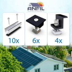 Komplet nosilcev za sončne module za kovinsko streho (za 4 sončne panele).