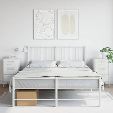 Vidaxl vidaXL Nočne omarice, komplet 2, bele, 36x39x68 cm, jeklo