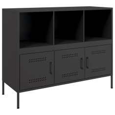 Vidaxl Komoda črna 100,5x39x79 cm jeklo