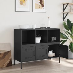 Vidaxl Komoda črna 100,5x39x79 cm jeklo