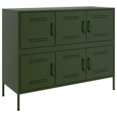 Vidaxl Komoda olivno zelena 100,5x39x79 cm jeklo