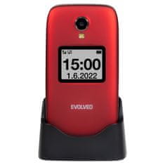 Evolveo EasyPhone FS , 2,8\" mobilni telefon na preklop za starejše s polnilnim stojalom (rdeč)