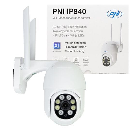 PNI IP840 WiFi brezžična kamera, 8MP, AI funkcije,