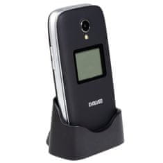 Evolveo EasyPhone FS , 2,8\" mobilni telefon na preklop za starejše s polnilnim stojalom (Črn)