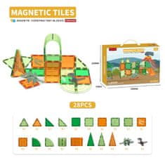 Magnetic Tiles Magnetni gradbeni Dinosaur sada 28ks - Magnetic Tiles